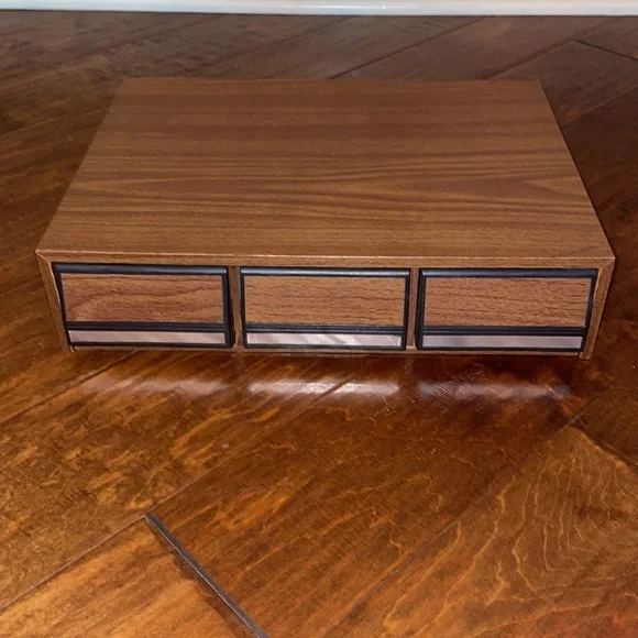 Vintage 3 Drawer Audio Cassette Tape Storage•Holds 42 Cassette Tapes•15.5”x12”x4 - Picture 1 of 5